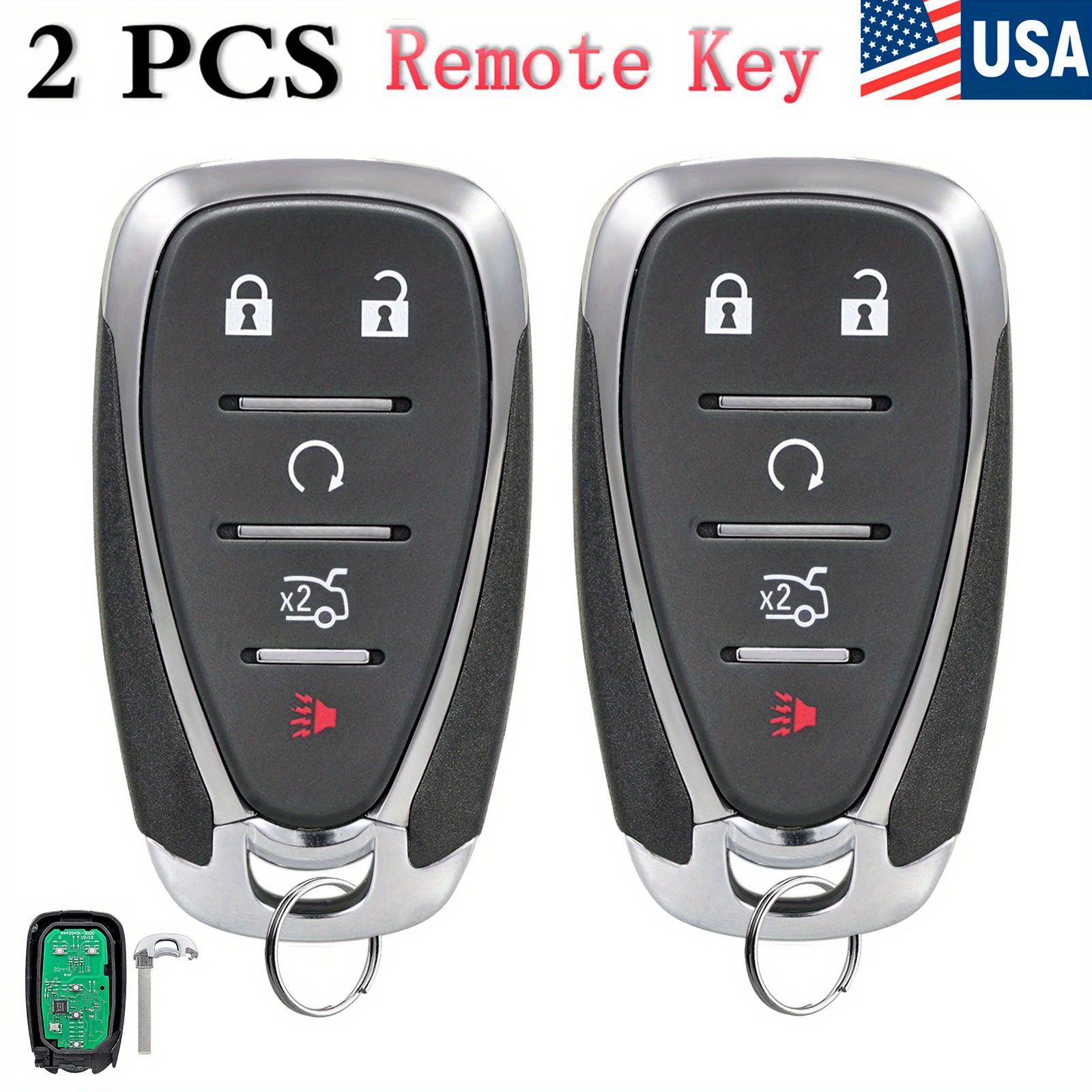 

2pcs 433mhz Remote Car Key Fob 5 Buttons For Chevrolet For Camaro For Cruze For Malibu Fit Fcc Id Hyq4ea
