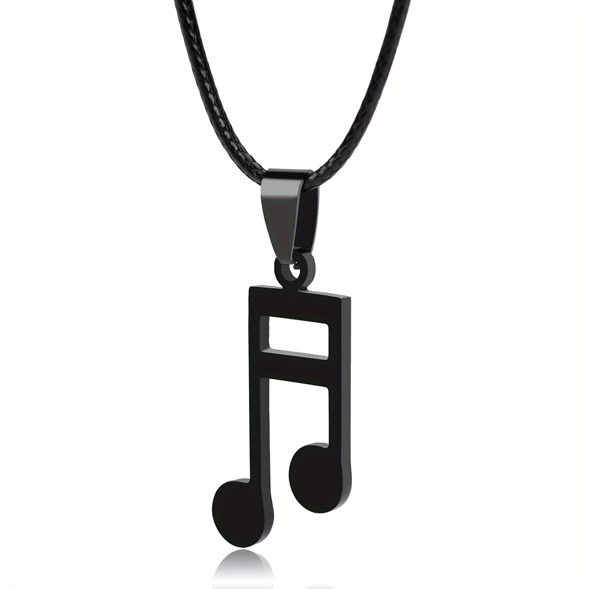 

1pc Men' Steel Music Note Pendant Necklace - Stylish Keepsake Jewelry For Music Lovers