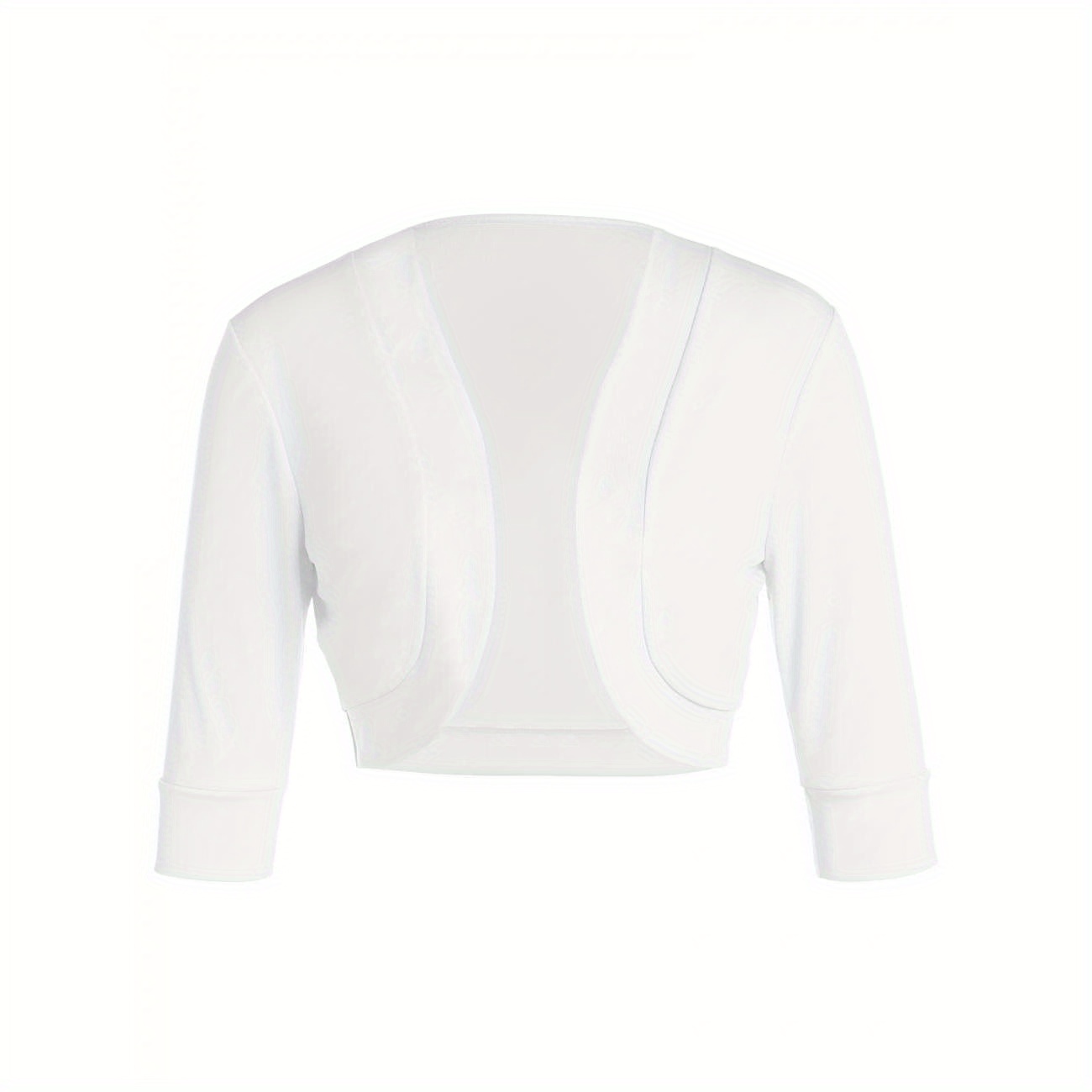 

Women Y2k Shrug Open Front Bolero Cardigan Solid Color 3/4 Sleeve Cropped Sweater Jacket
