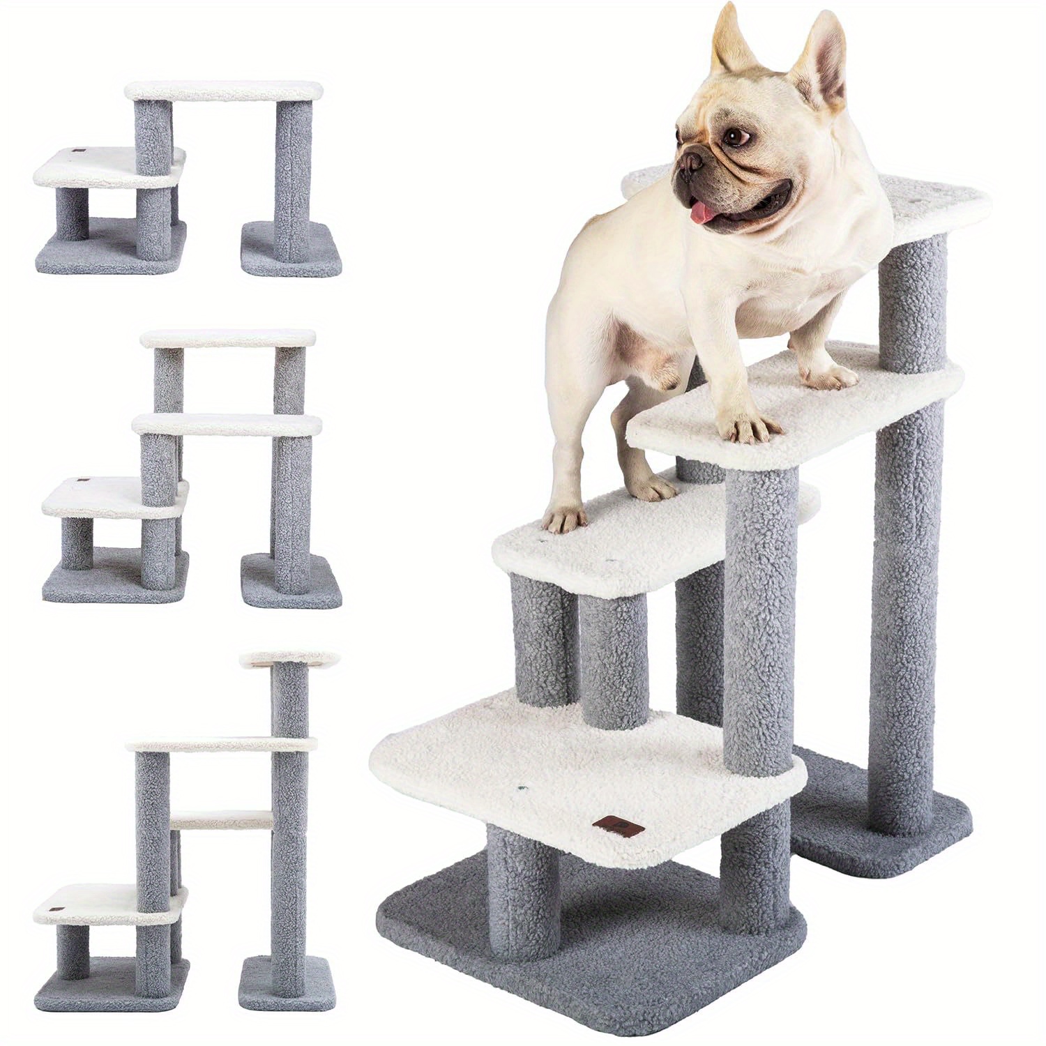 

Pet Stairs For Small Dogs - Cat Scratching Post Pet Steps For High Beds And Couch, High-strength Boards Covered In Natural Sisal Rope For Kittens Dogs Climbing Playing, 3 Combination Options