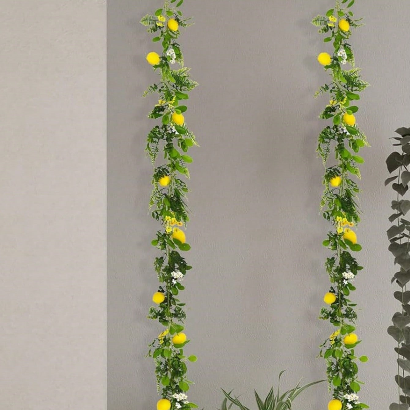 6 FT Artificial Lemon Garland For Front Door, Spring Garland