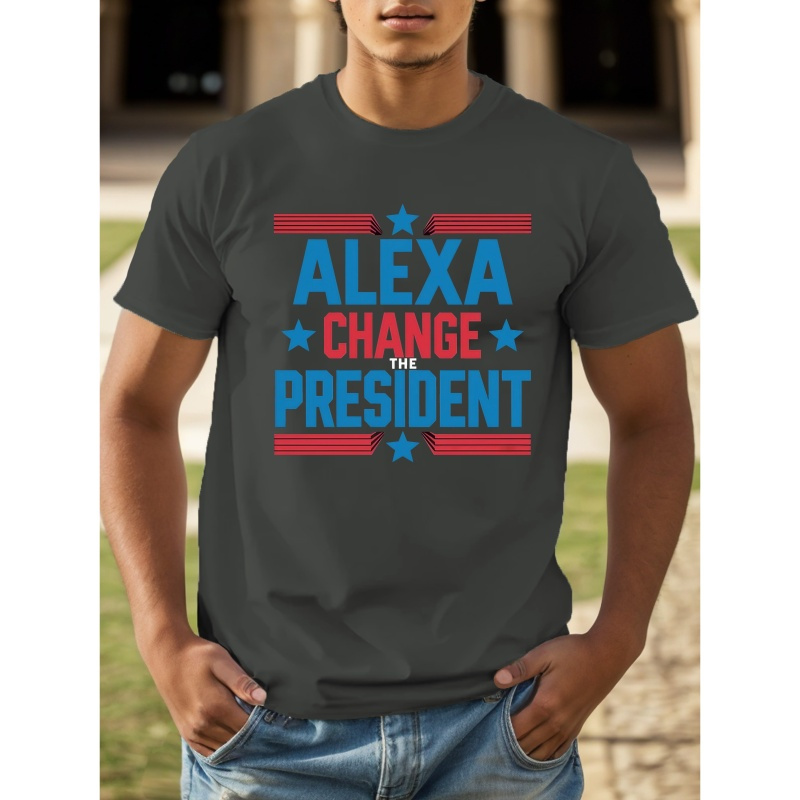 

Alexa Change President Print Men's Short Sleeve T-shirt Summer T-shirt Top