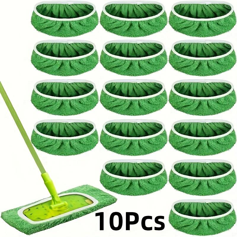 

10 Reusable Mop Replacement Pads, Flat Floor Mop Cloth, Easy To Clean, Cleaning Supplies, Washable And Durable Replacement Mop Cloth, Dust Removal Mop Head, Dual-purpose For Dry And Wet Use