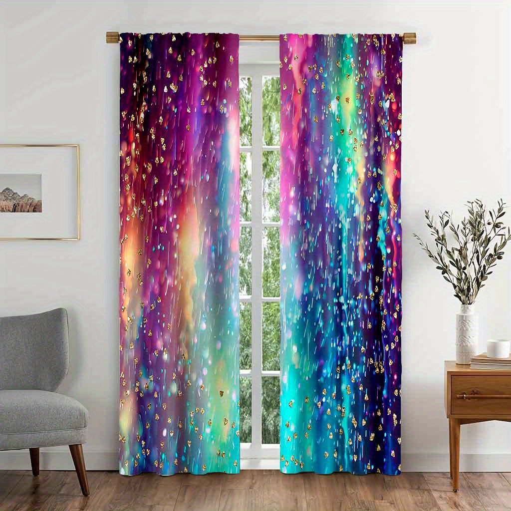 

- Curtain Panels - , - Polyester Drapes For & Bedroom Decor, & , Rod , For