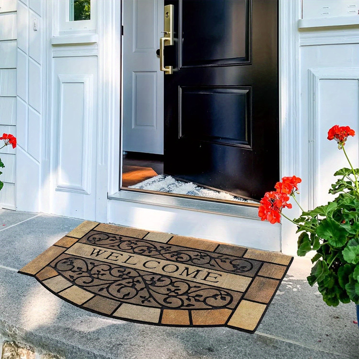 

1pc, Chichic Entrance Door Mat Large 24 X 36 Inch Entry Way Doormat Front Door Rugs Outdoors Heavy Duty Welcome Mat, Non Slip Rubber Back Low Profile For Garage, Patio, High Traffic Area, Vine