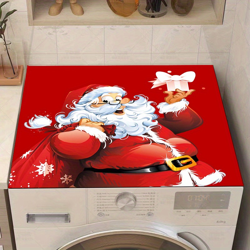 

Jolly Santa Christmas Mat: Festive Kitchen Towel, Microwave Cover, And Drying Rack - Perfect For Holiday Decor And Kitchen Organization