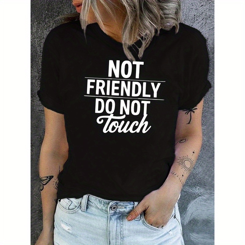 

Print T-shirt, Casual Crew Neck Short Sleeve Top For , Women's Clothing