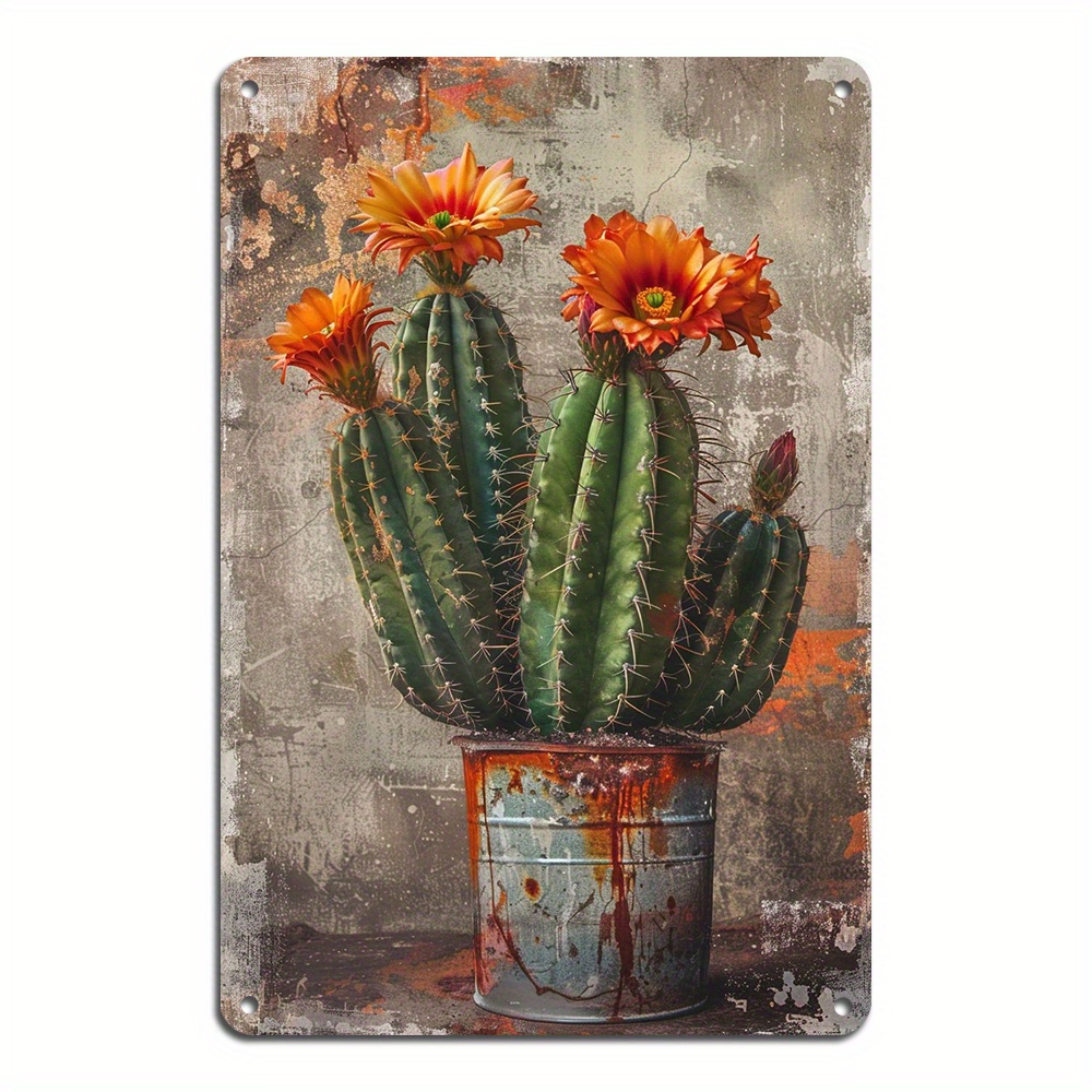 

And Desert Plants Metal Tin Sign - Aluminum Wall Decor Plaque For Home & Garden, Pre-drilled, Waterproof, Weather Resistant, Reusable - Suitable For 14+ - 1pc (8x12 Inch)