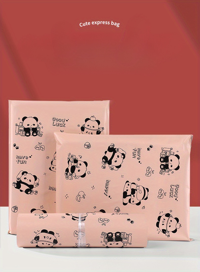 100pcs bolsas envío impermeables estampado panda lindo Temu Uruguay