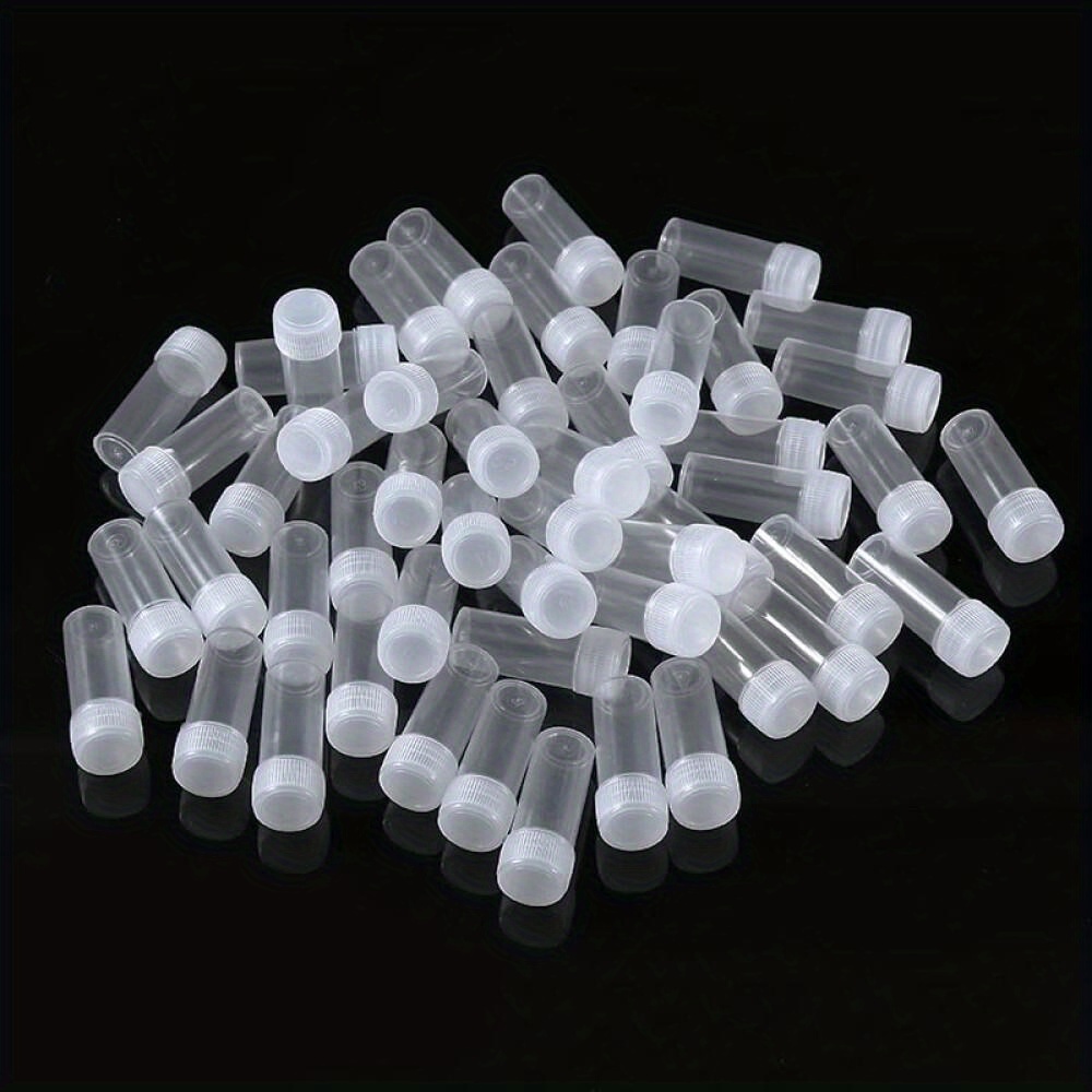 50pcs 5ml Mini Plastic Sample Bottles With Lids - Perfect & Research Storage