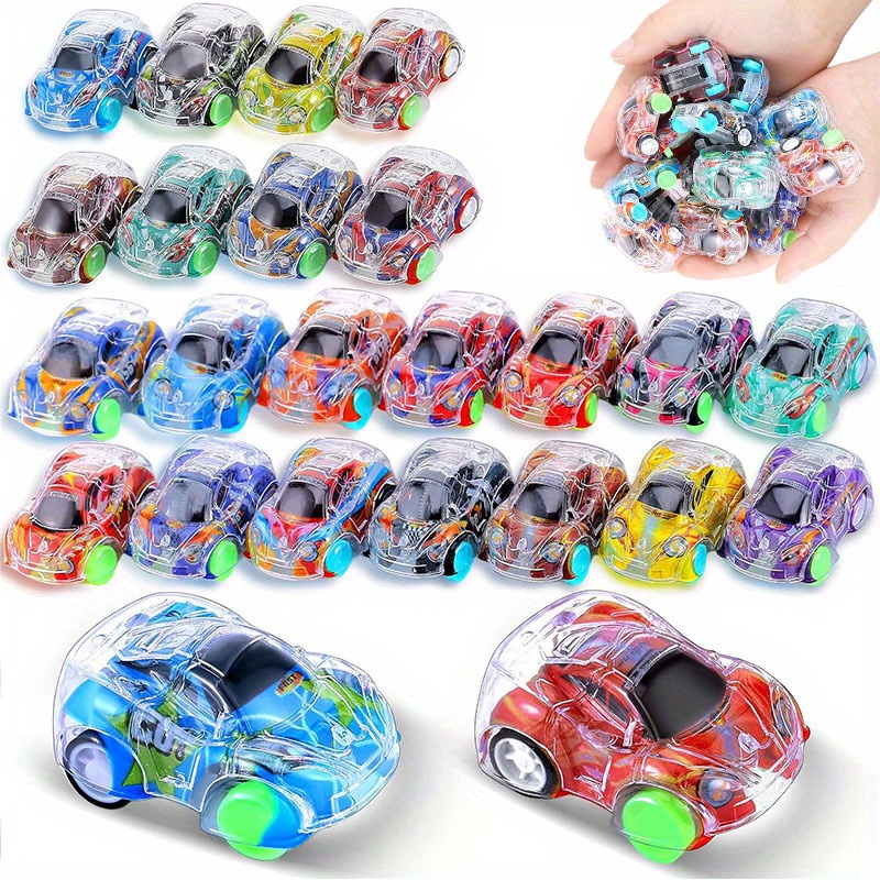 

50pcs Mini Wind-up Vehicles Set 0-3 Years - Assorted Colors, Ideal For Party Favors & Classroom Rewards