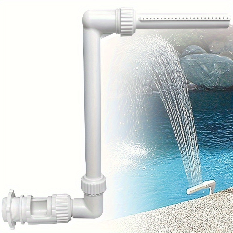 

Easy-install Adjustable Waterfall Pool Fountain - Durable, Fits 1.5" Return , Enhances Pool Ambiance & Grounds Decor