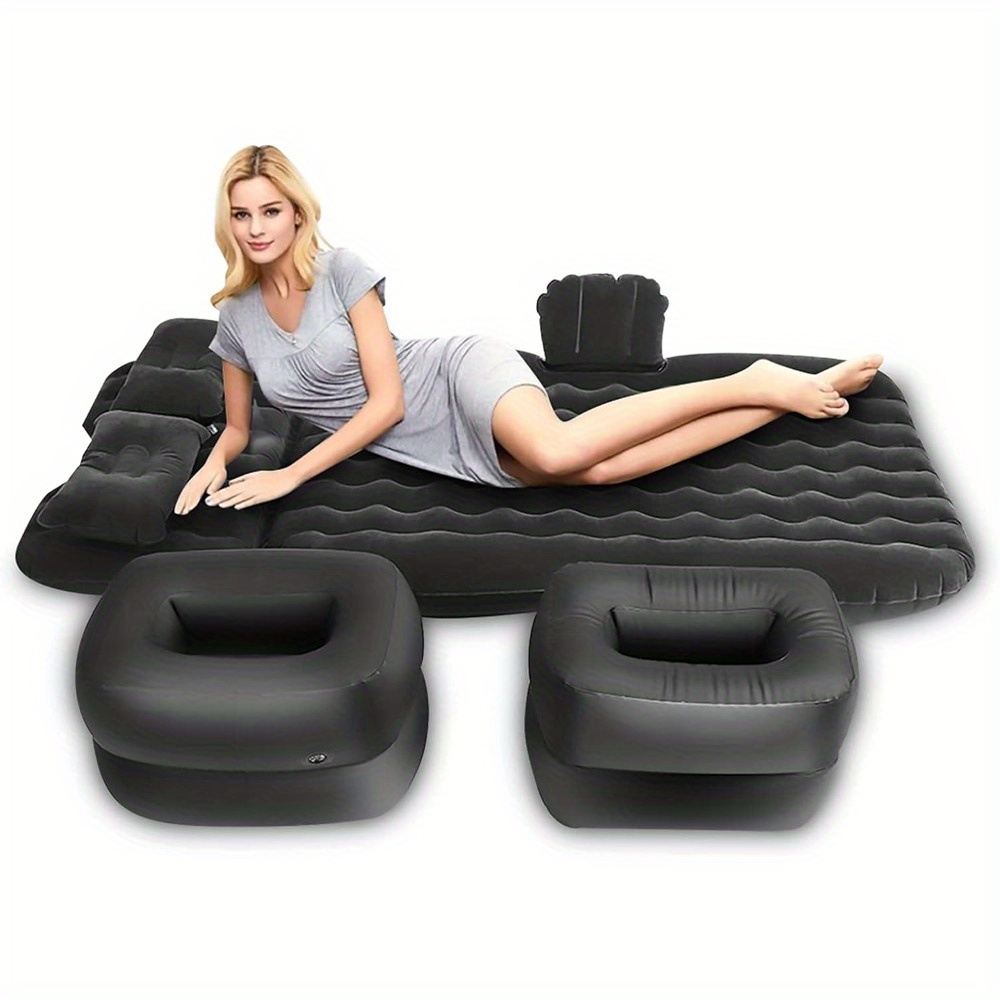 

Inflatable Bed Mattress, Indoor Outdoor Camping Travel Air Mattress Car Back Seat Air Beds Cushion Inflatable Backseat Sleeping Mattress For Travel Camping (black)