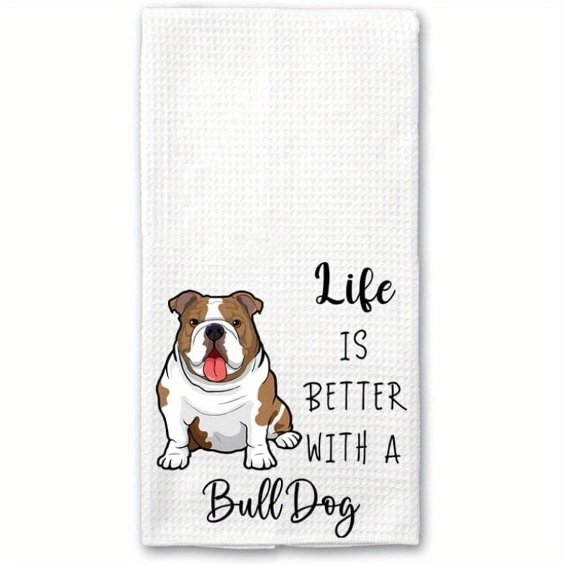 

Ultra-soft Bulldog Kitchen Towel - Absorbent & Decorative Dish Cloth, 18x26 Inches, Perfect For Home Decor & Gifts