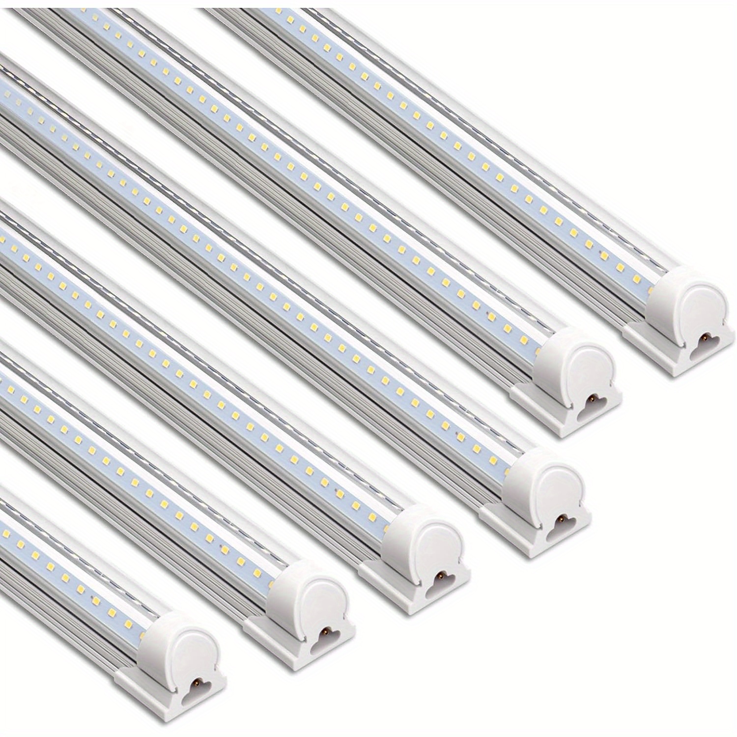 

Led Shop Light, 6500k, Clear Cover Linkable Led Tube Lights, Integrated T8 Light Fixture, V Shape Led Ceiling Lights For Garage, Warehouse, Workshop