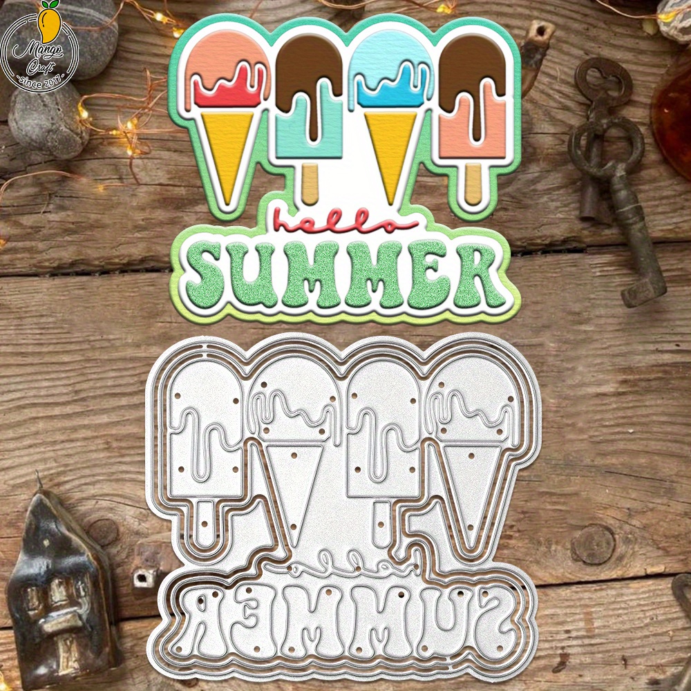 

Summer Ice-cream Metal Cutting Dies For Diy Scrapbooking, Card Making & Crafts - Mangocraft Original Design