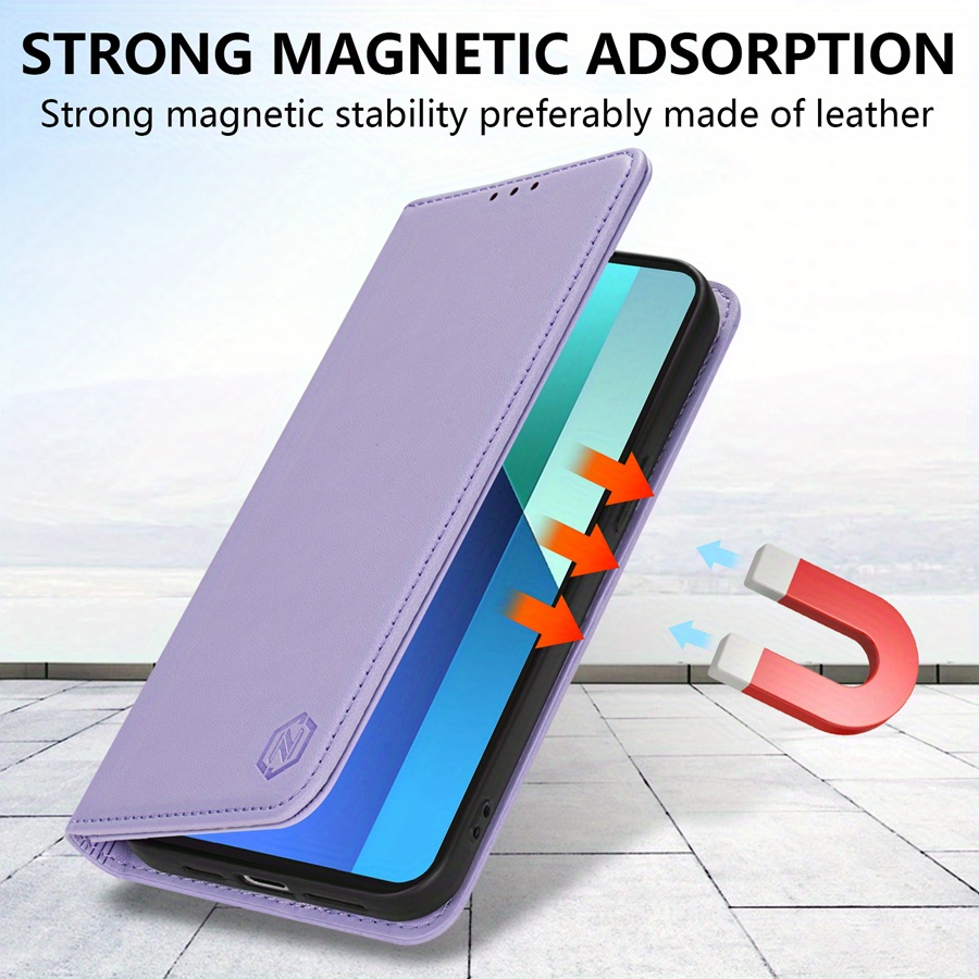 Husă pentru telefon: Portofel de înaltă calitate cu slot pentru card, suport, magnet puternic, flip din piele artificială pentru Xiaomi Redmi Note 13 Pro+ 12S 11 Pro 11S 10 9 Pro 8T 7 Redmi 13C 12 12C 10C 9A 9C 9T Xiaomi 13T 11T Poco X6 C65 M6 Pro X5 M5s M3 Pro, husă de protecție rezistentă la