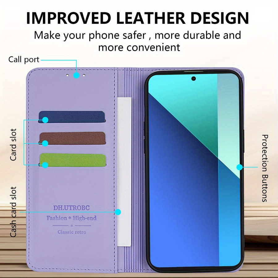 Husă pentru telefon: Portofel de înaltă calitate cu slot pentru card, suport, magnet puternic, flip din piele artificială pentru Xiaomi Redmi Note 13 Pro+ 12S 11 Pro 11S 10 9 Pro 8T 7 Redmi 13C 12 12C 10C 9A 9C 9T Xiaomi 13T 11T Poco X6 C65 M6 Pro X5 M5s M3 Pro, husă de protecție rezistentă la