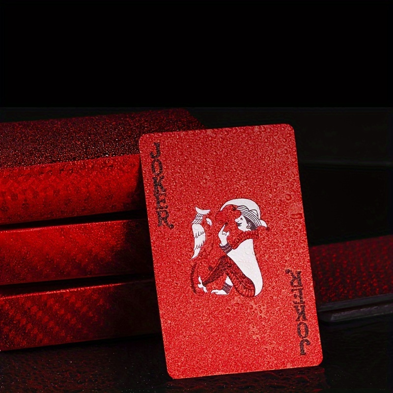 

1/2pcs, Red Playing Cards, Waterproof Plastic Card, Durable Party Card