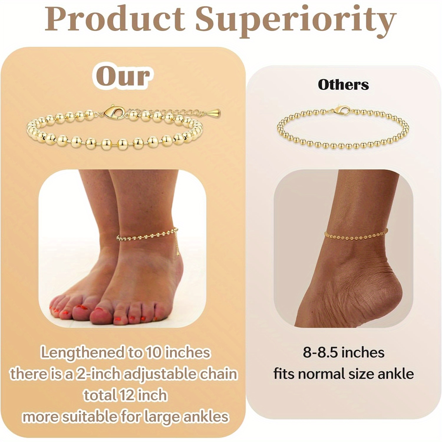Ankle bracelet for wide ankles hotsell