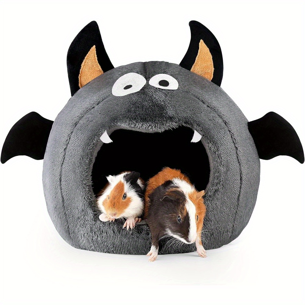 Image of 1pc Halloween Bat Shape - Guinea Pig Bed, Guinea Pig Hideout, Rabbit Bed, Bunny Hideout, Guinea Pig Cage Accessories For Guinea Pig, Bunny, Hamster, Chinchilla, Ferret, Rabbit And Other Small Pets