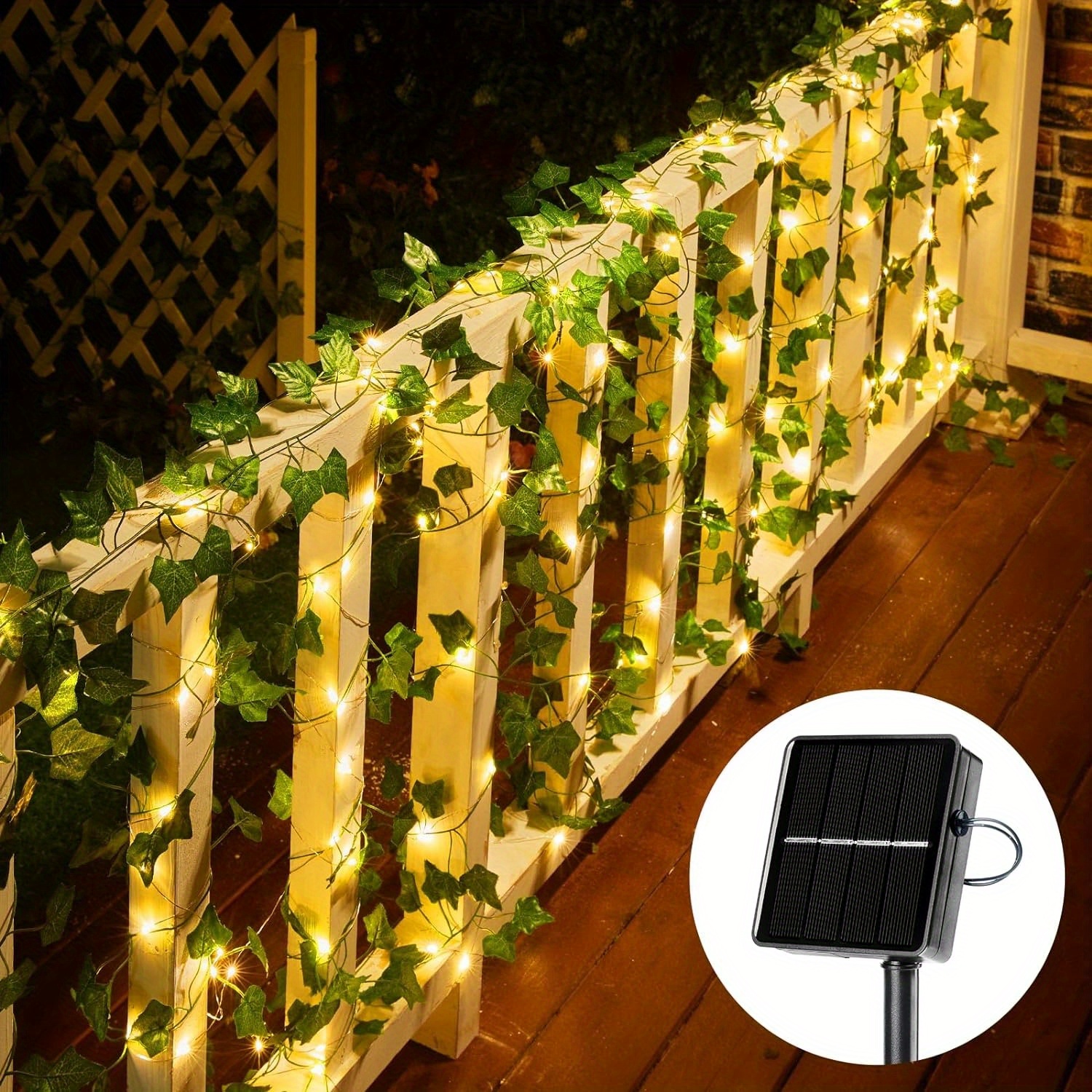 

Brightown 2 Packs Total 66ft Solar Ivy Lights, Solar Plant Vine Lights For Camping Outside Garden Yard Fence Wall