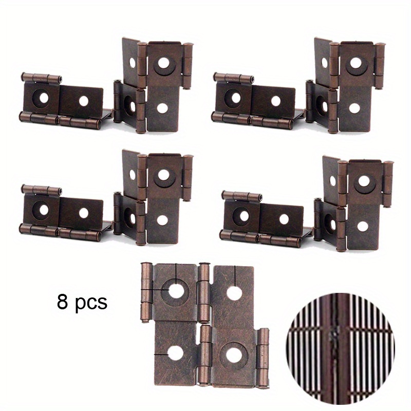 

8pcs Vintage Double-acting Folding Screen Hinges For Doors - Polished Metal, Ideal For Bedroom & Bathroom