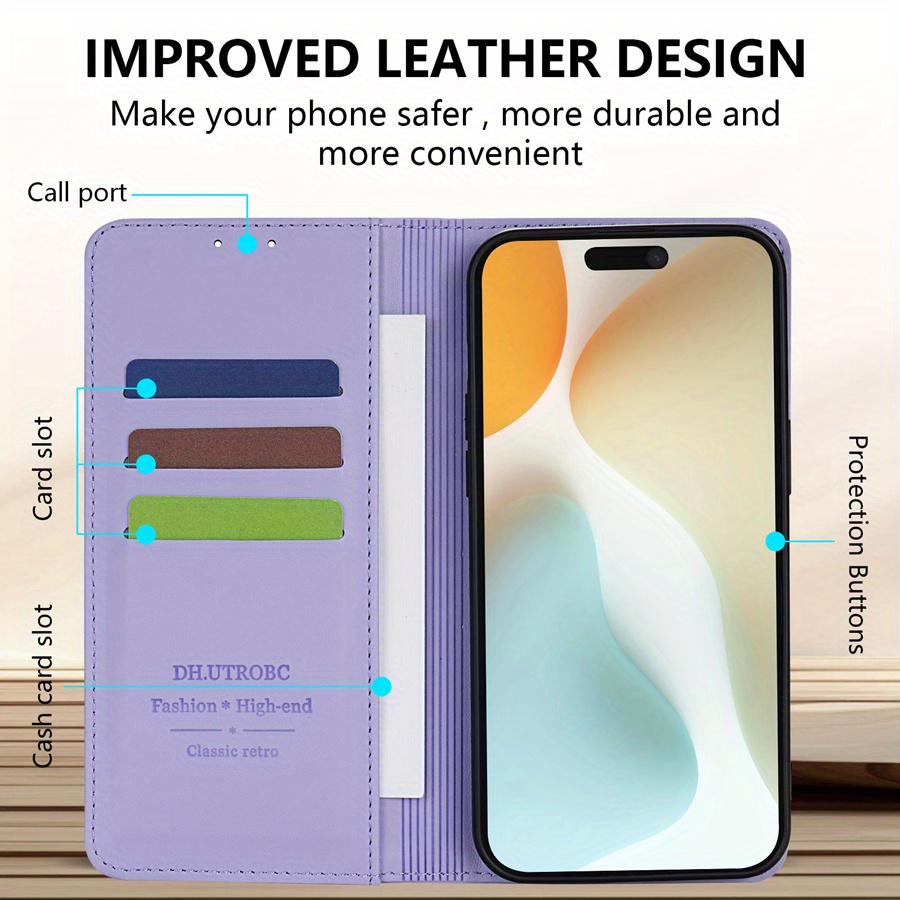 [Popular Choice] Wallet High-quality with Card Slot Kickstand Strong Magnetic Flip Artificial leather Case for iPhone 15 Pro Max 15 Plus 14 Pro Max 13 Mini 12 11 X XS XR XS Max SE 2022 SE 2020 8 7 6 6s Plus Business Shockproof Protective Cover
