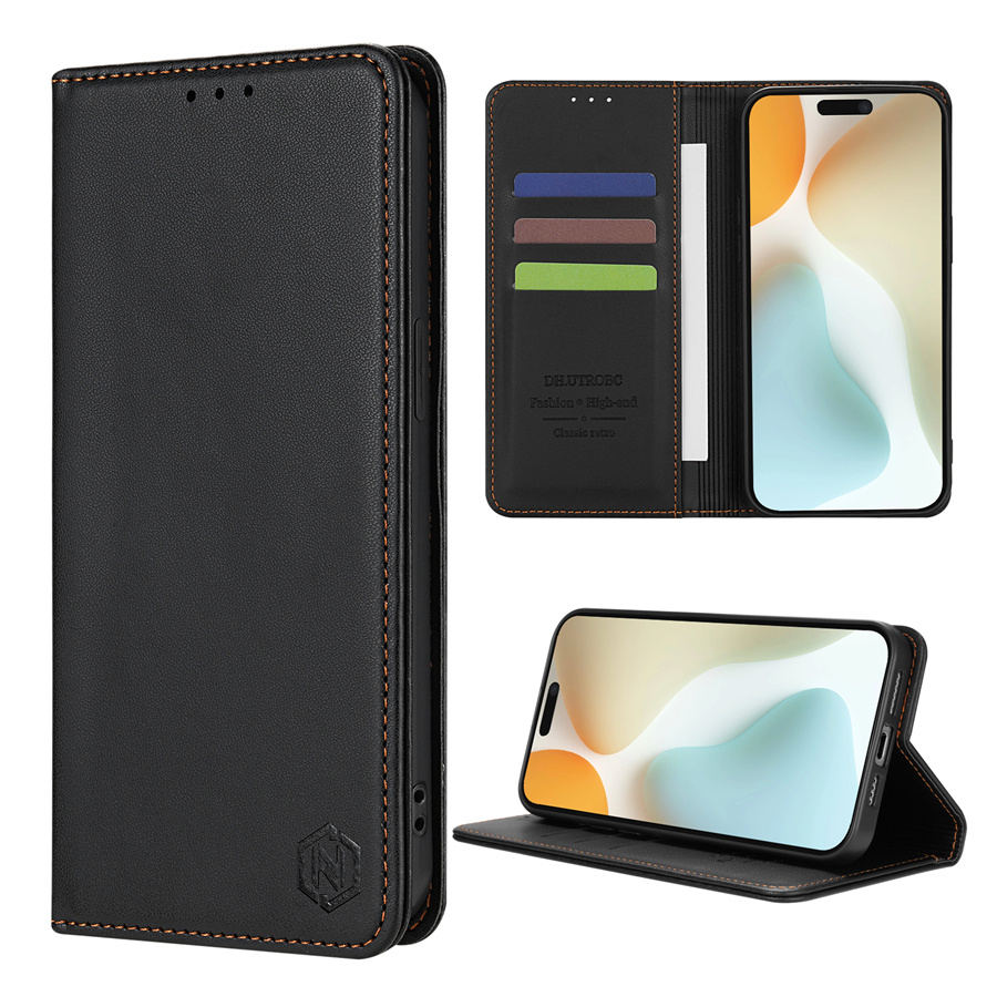 [Popular Choice] Wallet High-quality with Card Slot Kickstand Strong Magnetic Flip Artificial leather Case for iPhone 15 Pro Max 15 Plus 14 Pro Max 13 Mini 12 11 X XS XR XS Max SE 2022 SE 2020 8 7 6 6s Plus Business Shockproof Protective Cover