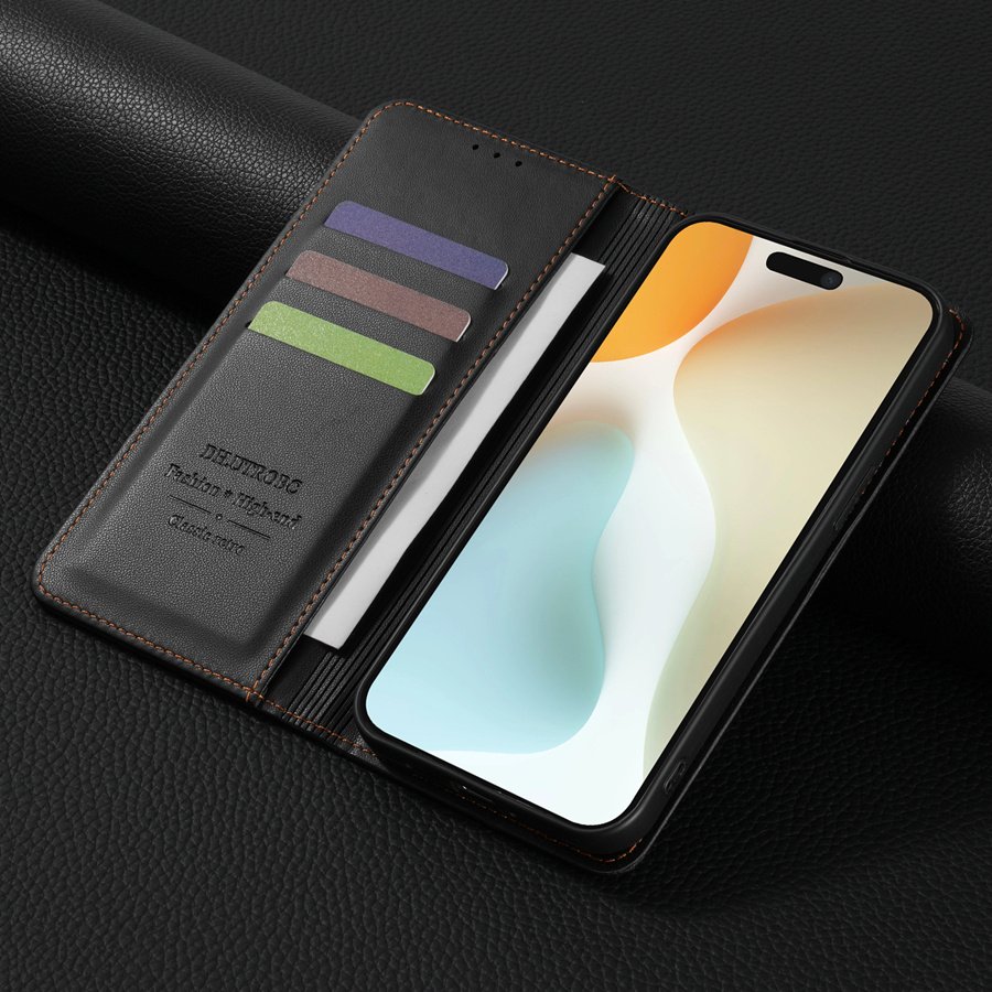 [Popular Choice] Wallet High-quality with Card Slot Kickstand Strong Magnetic Flip Artificial leather Case for iPhone 15 Pro Max 15 Plus 14 Pro Max 13 Mini 12 11 X XS XR XS Max SE 2022 SE 2020 8 7 6 6s Plus Business Shockproof Protective Cover