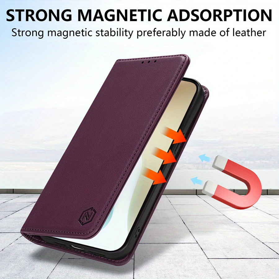 [Popular Choice] Wallet High-quality with Card Slot Kickstand Strong Magnetic Flip Artificial leather Case for iPhone 15 Pro Max 15 Plus 14 Pro Max 13 Mini 12 11 X XS XR XS Max SE 2022 SE 2020 8 7 6 6s Plus Business Shockproof Protective Cover