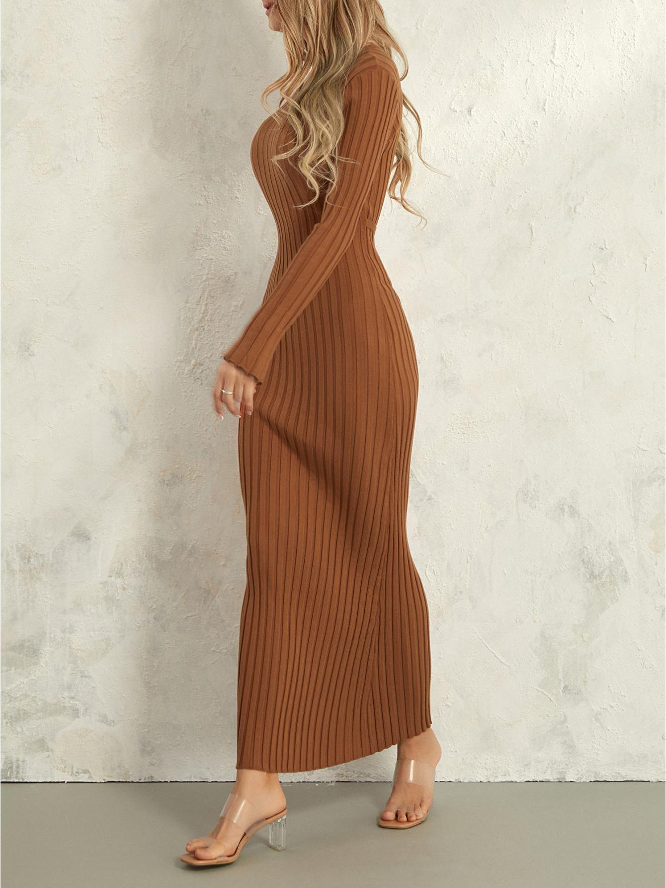 strapless open back dress Claire Knit Maxi Dress in Black – The Normal Brand main image 0