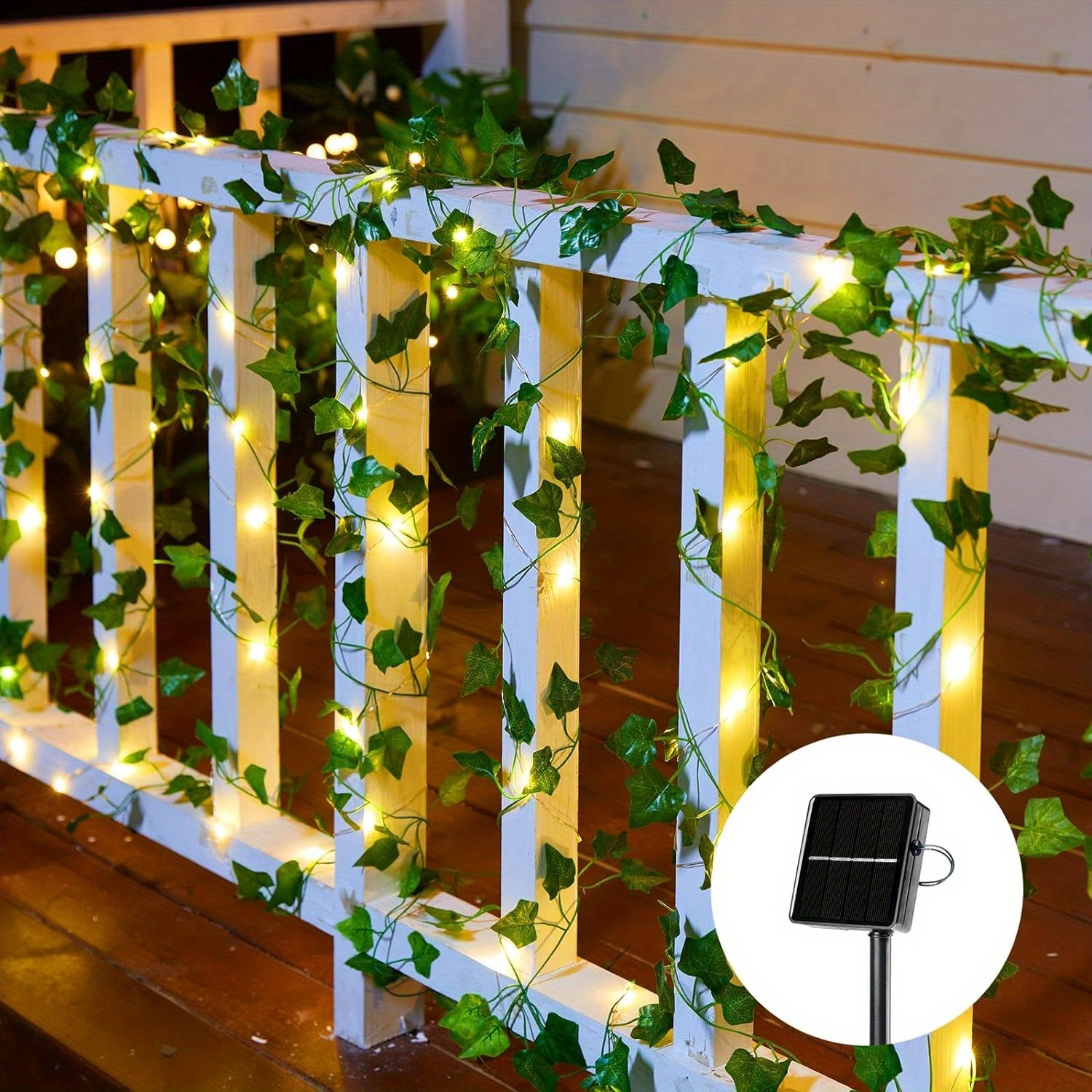 

Brightown 33ft 100led Solar String Lights With Ivy, Solar Plant Vine Lights For Camping Outside Garden Yard Fence Wall