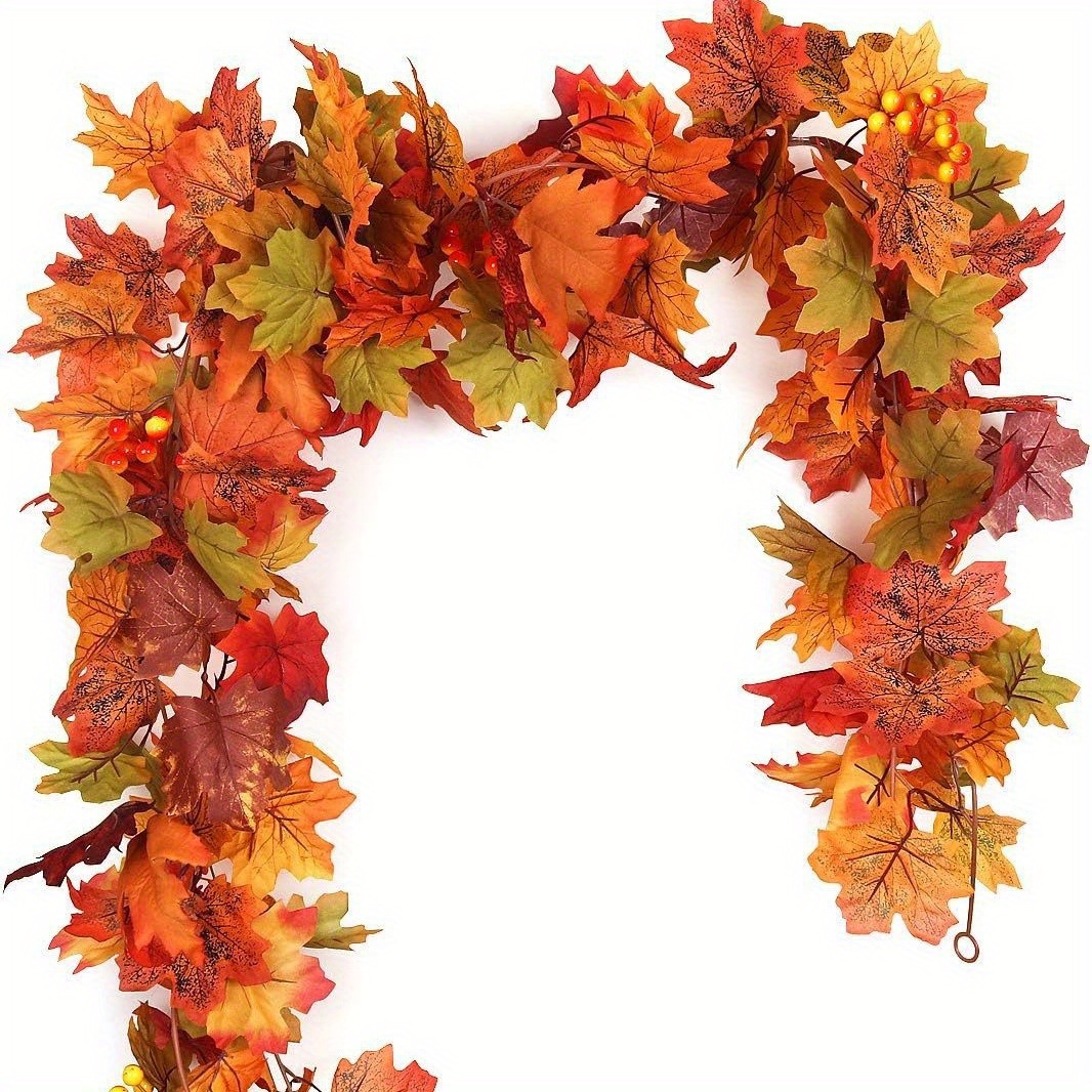 

3pack Fall Garland Maple Leaf Garland 5.7ft/piece Fall Garland Garlands Artificial Fall Autumn Foliage Garland Thanksgiving Christmas Decor