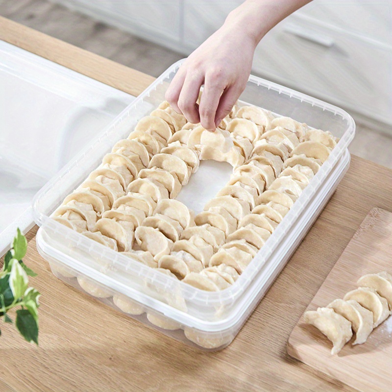 

Extra-large Capacity Dumpling & Egg Storage Container - Reusable, Freezer-safe Plastic Organizer For Kitchen And Dining