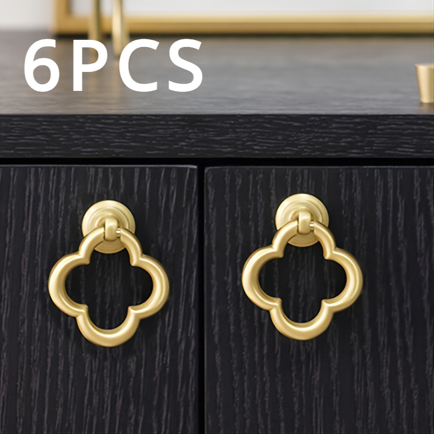 E-shop 6er-Set Schrankknöpfe, Vintage Moderne Gebürstete Messing Küchenschrankknöpfe, Griffe für Kleiderschrank Schrank Schublade