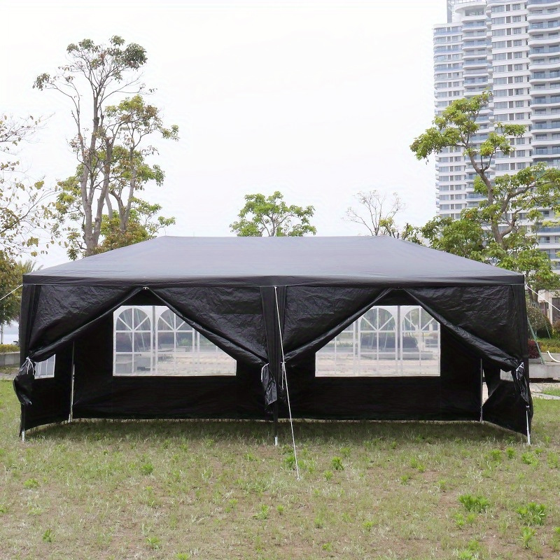 

10'x20' Outdoor Tent With 6 Removable Side Walls For Parties, Weddings, Graduations, , Picnics Black