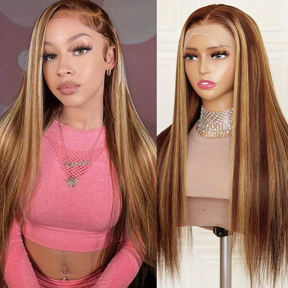 250 density 13x4 hd transparent lace front wig human hair - Temu display picture 2