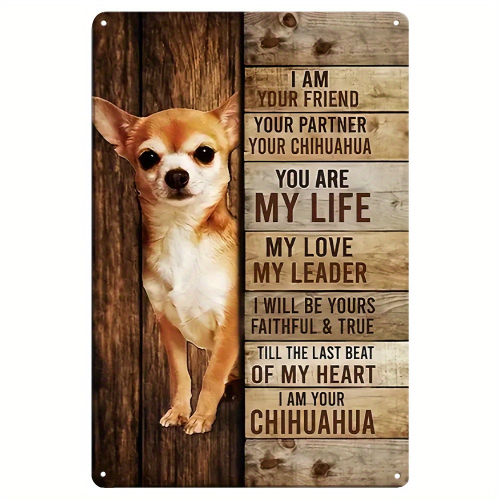 

1pc Chihuahua Metal Sign, Vintage "i Am Your Friend" Wall Decor, Iron Construction, Indoor/outdoor Decorative Plaque, With No Power Required, For Home, & More