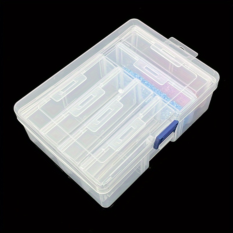 

6pcs Set Adjustable Compartment Storage Box - Clear Plastic Organizer With Snap Closure For Beads, Jewelry, Nail Art, Hair Accessories & Small Tools