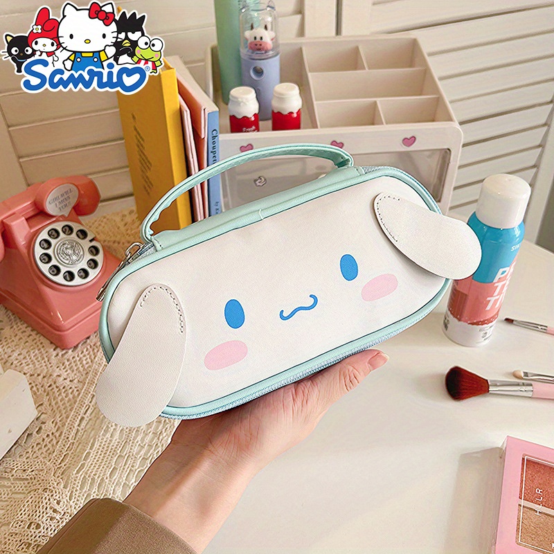 

1pc Authorized By Sanrio Cinnamoroll Kuromi Case For Pu Box Organizer For Office Supplies Makeup Bag Toiletry Bag Accessories For Women