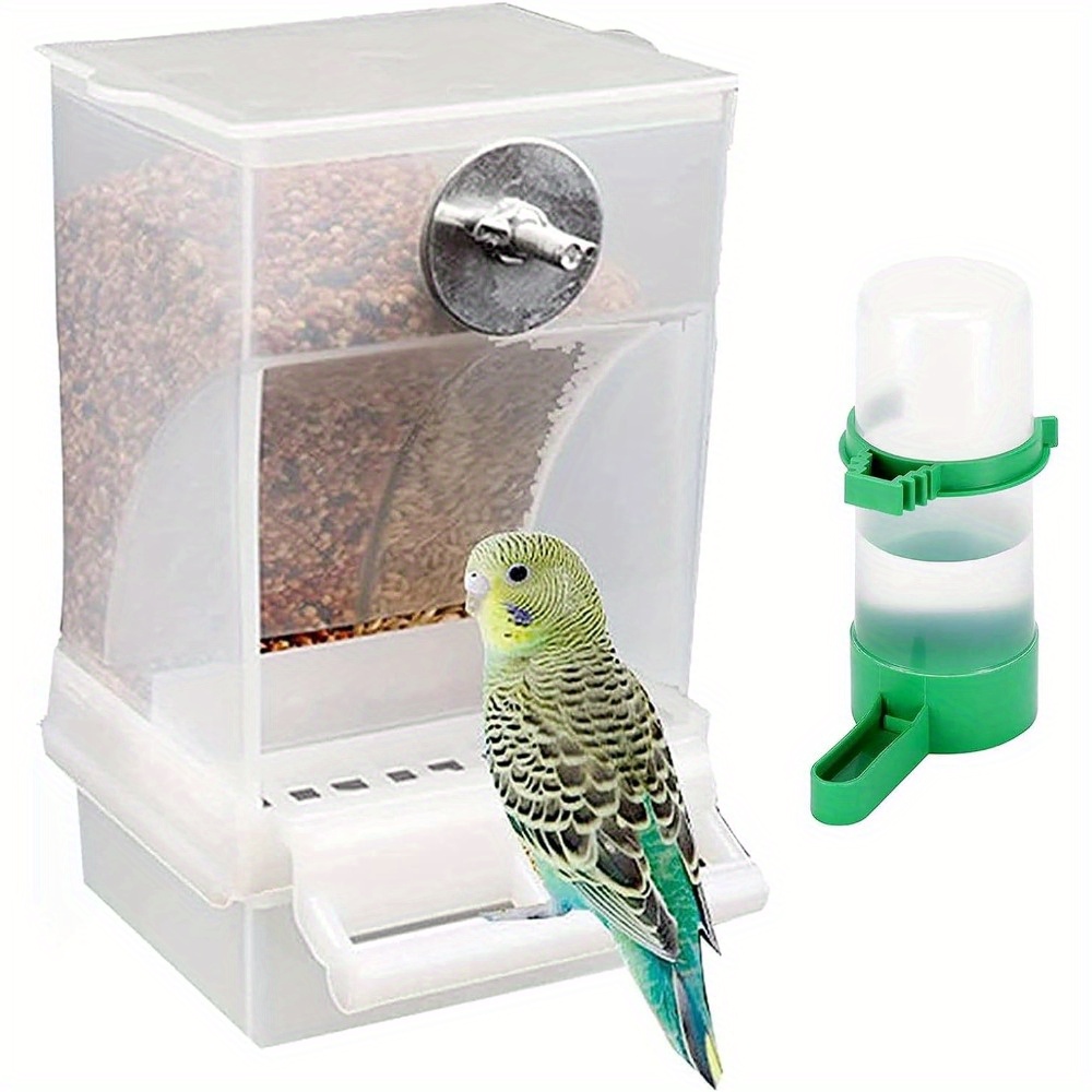 

No Mess Bird Feeders Anti Spill Transparent Bird Feeder For Cage Bird Parrot Automatic Feeder Seed Food Container Cage Accessories For Budgies Canary Finch