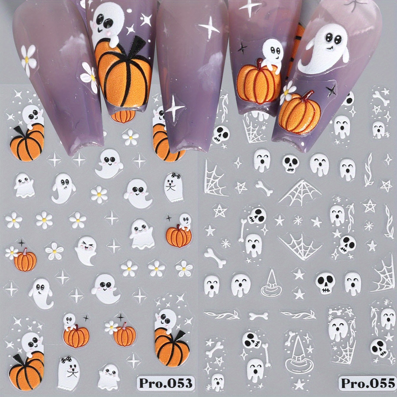 

[top-] 2pcs Halloween Art Stickers - 5d , , , Spider Web & Hat & Accents - Apply - Decals For