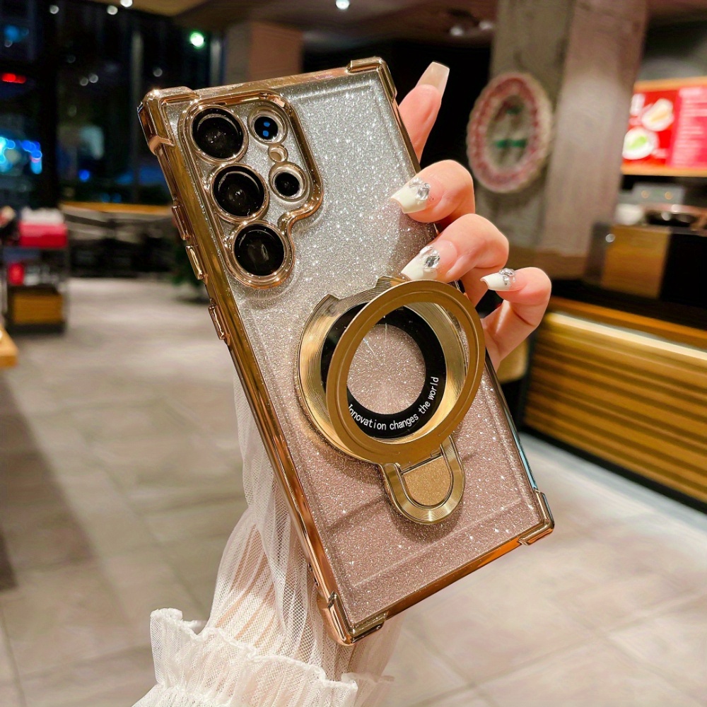 TEMU Chic Magnetic Gradient Phone Case With Stand For S24 Ultra/s23 Ultra/s22 Ultra & More - Perfect Easter, Birthday, Christmas Gift For Girlfriend,