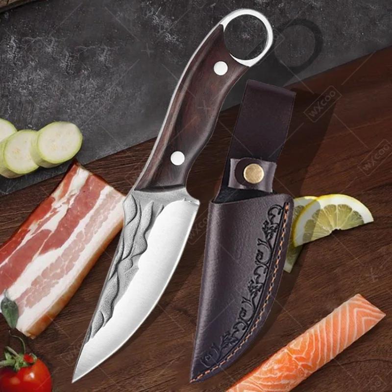 

1pc Stainless Steel Boning Knife Kitchen Utility Butcher Cutting Paring Meat Cleaver Hand Forged Chef Slicing High Carbon Steel Kitchen Knives