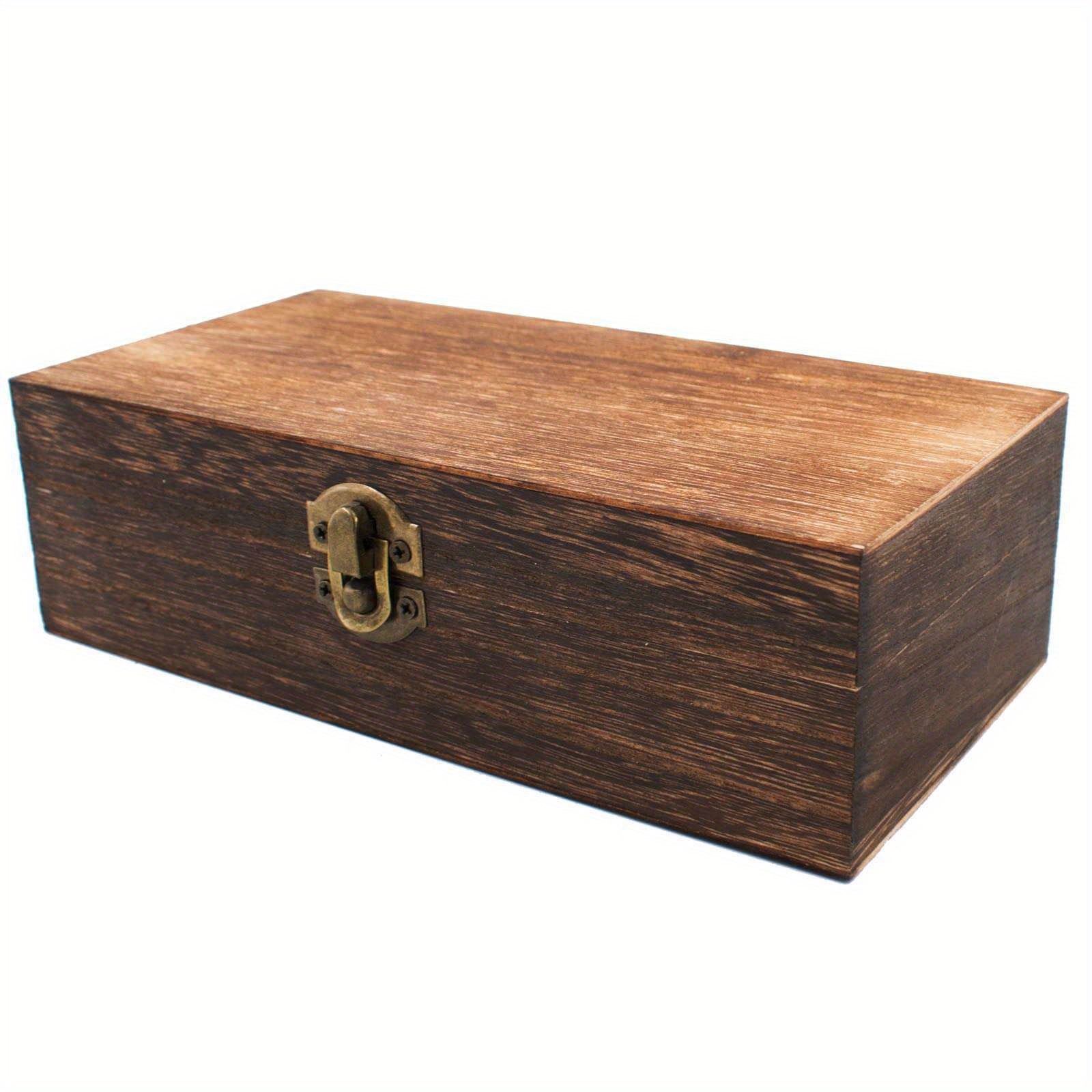 

Boîte Rectangulaire Élégante en Bois avec Couvercle Rabattable - Parfaite pour , les Bijoux, les Huiles Essentielles & le Rangement de Parfums