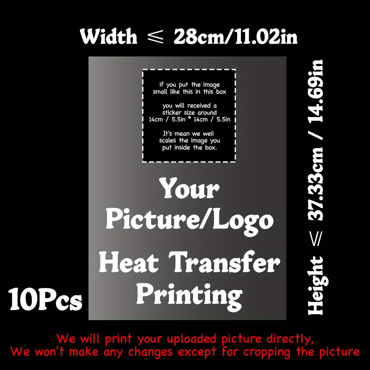 Custom Cartoon Heat Transfer Patches Diy Ironing Decal Patches For T-shirts And Fabrics High Quality Personalized Photo Logo Text Design Easy To Apply - Multi-pack