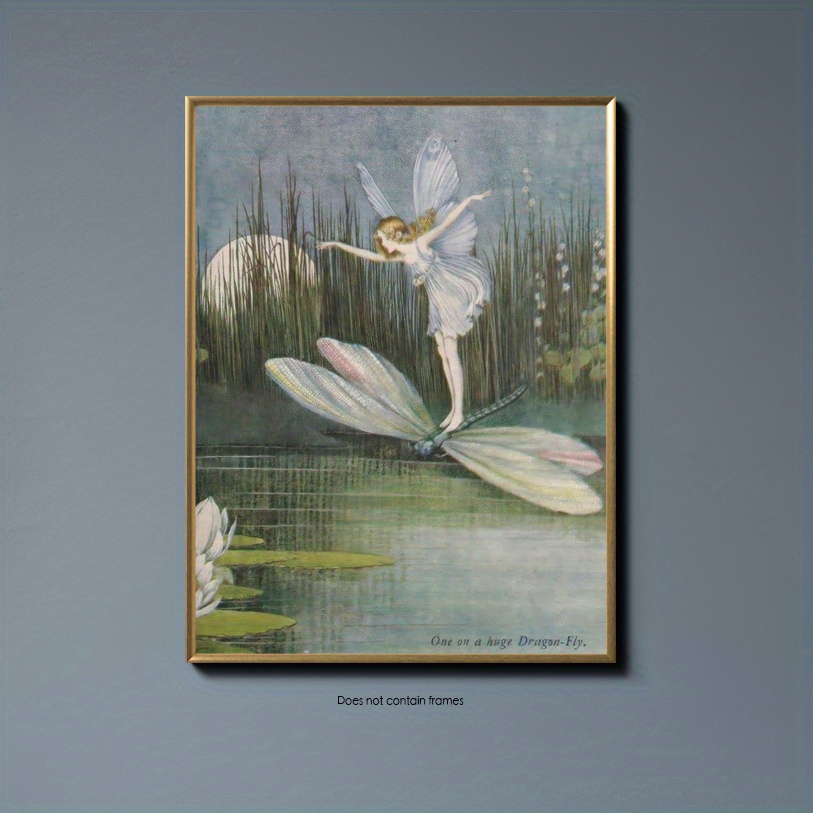 vintage fairy canvas art print riding - Temu Australia