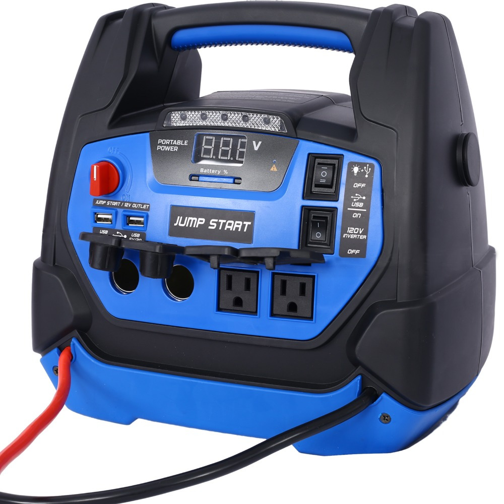 

Rechargeable For Gas Diesel Vehicles - 1800 Amps With Air Compressor And Ac, 12v Dc, Usb Power Station