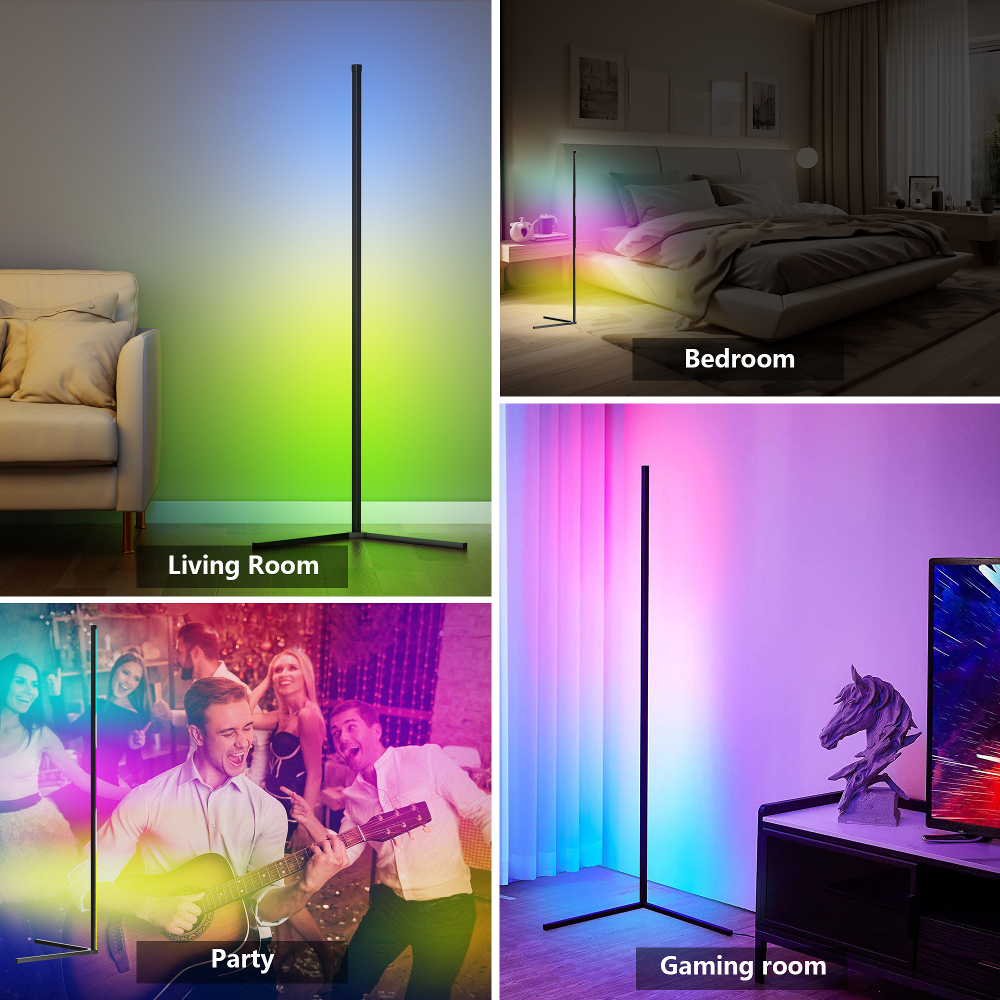 Led Corner Floor Lights 16 Million Diy Color Changing Rgb Temu